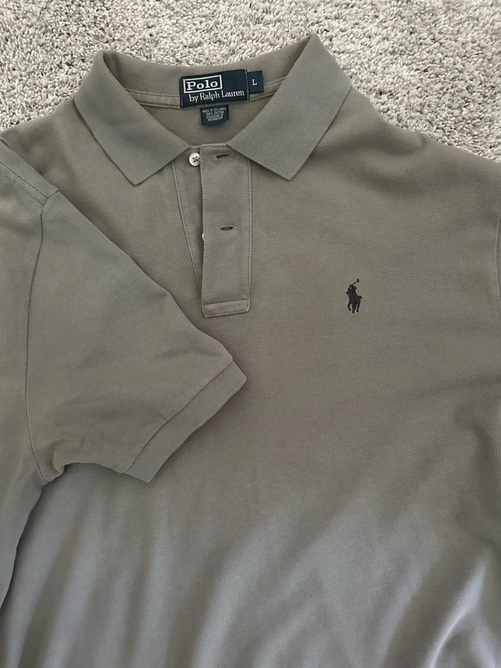Ralph Lauren Olive Green Polo with Black Pony Logo